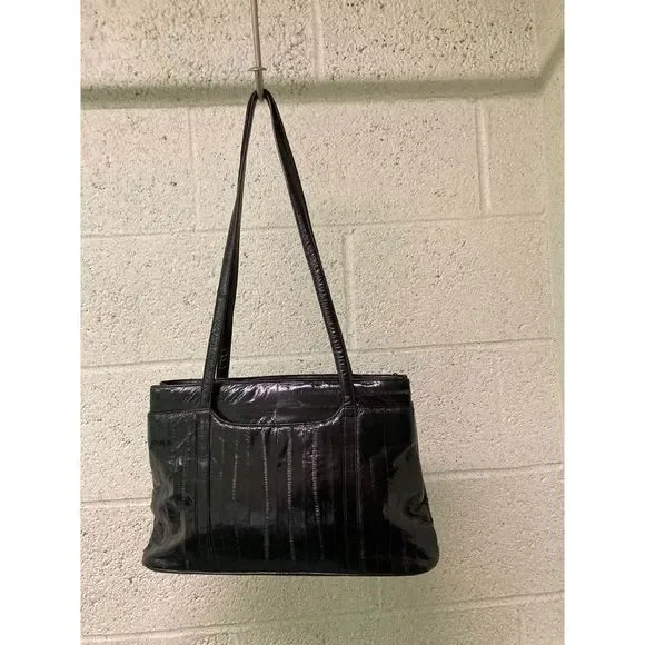 Eel Skin Vintage Black Shoulder Bag EXCELLENT CONDITION - Picture 12 of 17